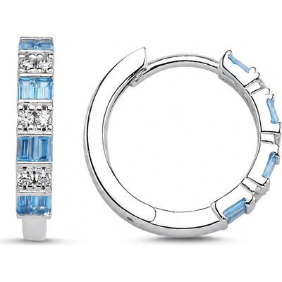 Olivie strieborné náušnice AQUAMARINE 9536