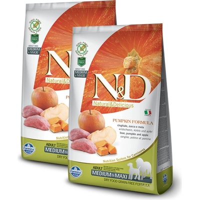 N&D Grain Free Pumpkin Adult Medium & Large Boar & Apple 24 kg