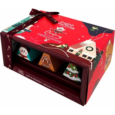 English Tea Shop BIO Vánoční čaj kolekce Kouzelné figurky Červená 12 pyramidek