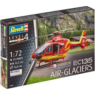 Revell Model Kit Plastic helicopter 04986 EC 135 Air Glaciers 1:72
