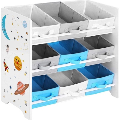 Songmics regál na hračky 9 boxov, vesmír 62,5x29,5x60