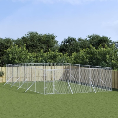 vidaXL Venkovní psí výběh stříbrný 600 x 1000 x 200 cm pozinkovaná ocel 9799.3190461
