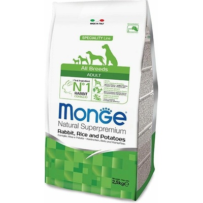 Monge Dog Králik ryža zemiaky 26/16 2,5 kg