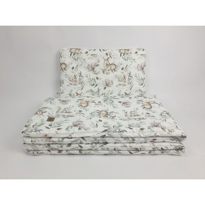 Ourbaby obliečky Wild Animals bielé/zelené 60x40 cm 135 x 100 cm
