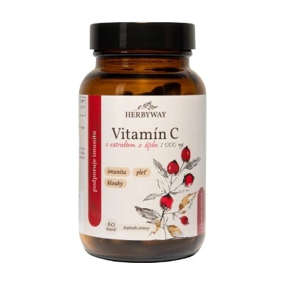 Herbyway Vitamín C s extraktom z šípok 1000 mg 60 kapsúl