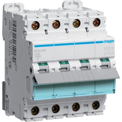 Hager NCN450 4 pól. 50A, char.C, 10 kA