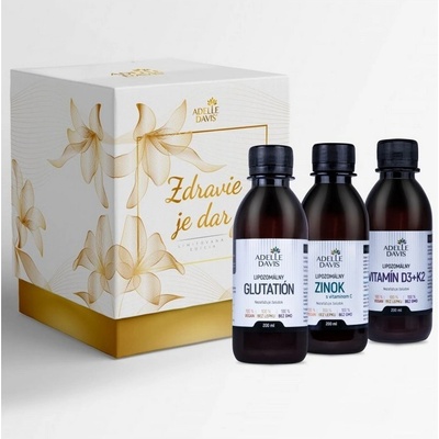 Adelle Davis Imunita + Lipo Adelle Davis lipozomálny Vitamín D3+K2 200 ml + Adelle Davis lipozomálny glutatión 200 ml + Adelle Davis lipozomálny zinok 200 ml