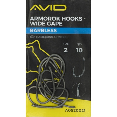 Avid Carp Armorok Hooks Wide Gape Barbed vel.8 10 ks