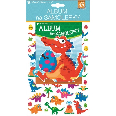 Anděl Album na samolepky hologram 45 samolepek Dinosauři