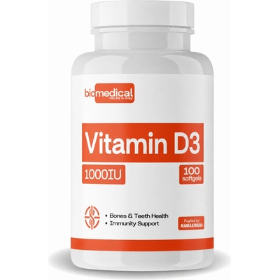 BioMedical Vitamin D3 1000 IU 100 Softgels