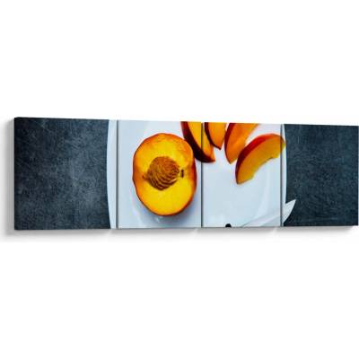 Obraz broskve, Čtyřdílný 160x40 cm