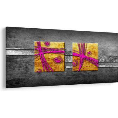 Obraz farebných štvorcov na čiernom pozadí, jednodielne 200x100 cm
