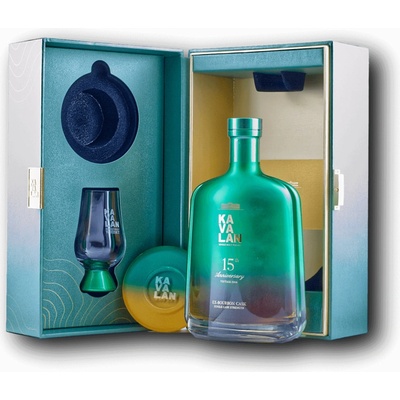 Kavalan 15th Anniversary ex-Bourbon Cask Vintage 2009 50% 0,7 l (dárkové balení 1 sklenice)