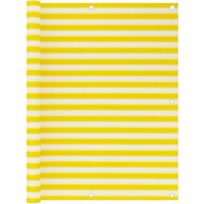 Paraván na balkon z HDPE, odolný proti UV záření, žluto-bílý, 120x500 cm