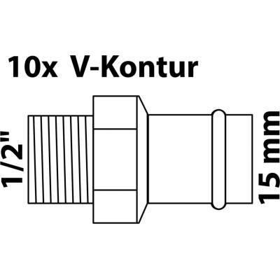 Kirchhoff přechodová nipl RG 1 objímka prázdná 15 mm x 21 mm (vnější závit 1/2 )