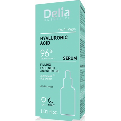 Delia Cosmetics Hyaluronic Acid sérum na obličej krk a dekolt 30 ml – Hledejceny.cz