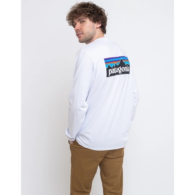 Patagonia M's L/S P-6 Logo Responsibili Tee White