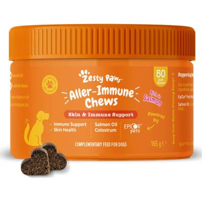 Zesty Paws Aller-Immune Chews s lososom - výhodné balenie: žuvacie tablety 2 x 50 ks