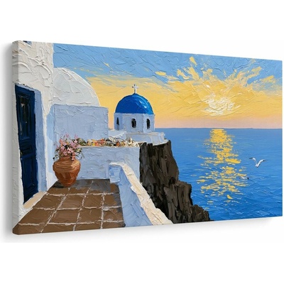 Obraz řecký kostel nad mořem - 30x20