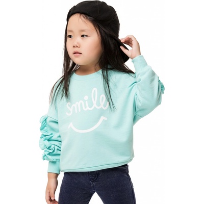 Winkiki Kids Wear Dívčí mikina Smile mátová