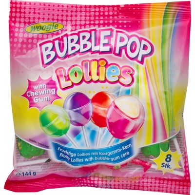 Woogie Lollies Bubble Pop lízátka 8 ks 144 g