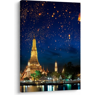 Obraz - Lampióny šťastia, Bangkok, jednodielny 50x70 cm