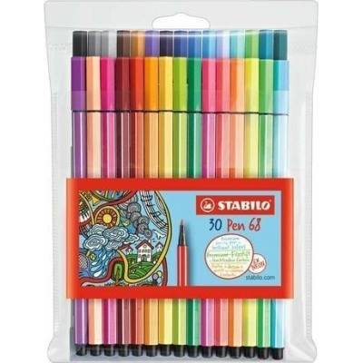 Fixa Stabilo Pen 68 sada 24+6 ks neonové v puzdre