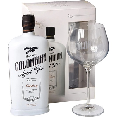 Dictador Premium Colombiana Ortodoxy White 43% 0,7 l (darčekové balenie 1 pohár)