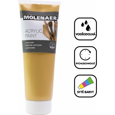 Molenaer akrylová barva 250 ml zlatá – Hledejceny.cz