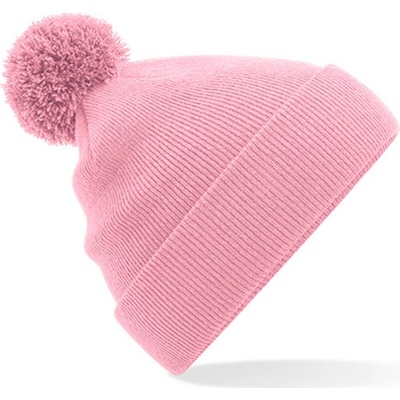 Beechfield detská čiapka s brmbolcom B426B Dusky Pink