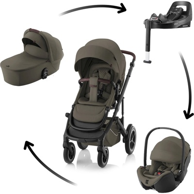 Britax Set Smile 5Z + korba + autosedačka Baby-Safe PRO + Vário Base 5Z 2024 Lux Urban Olive
