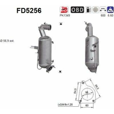 Filter sadzí pevných častíc výfukového systému AS FD5256