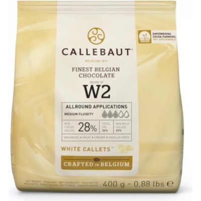Callebaut W2 28% bílá belgická čokoláda 400 g