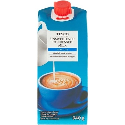 Tesco Zahuštěné neslazené plnotučné mléko 340 g