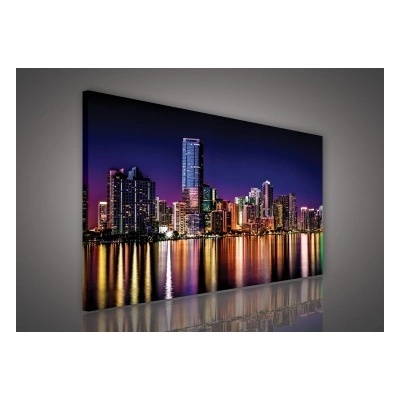 Obraz na plátne obdĺžník - OB1074 - Nočné mesto 100cm x 75cm - O1