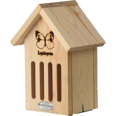 Esschert Design ED Domeček pro motýly BUTTERFLY WILD OF WILDLIFE, 17x12x23cm, přírodní dřevo