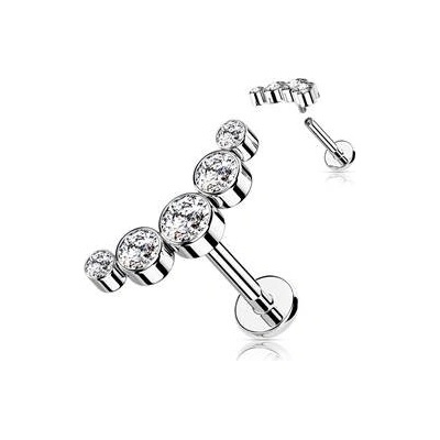 Šperky4U piercing do brady se zirkony LB1113ST-1206