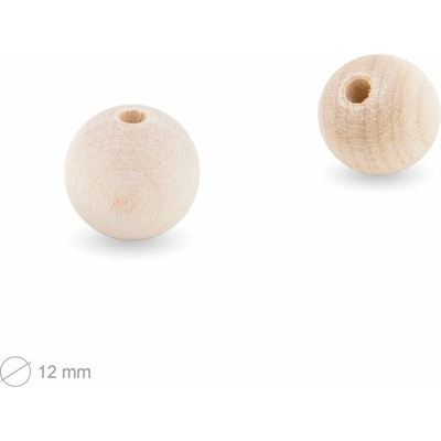 Manumi české drevené surové korálky 12 mm - 10 ks