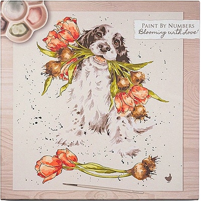 Malování podle čísel Wrendale Designs "Blooming with Love" - Pes, kokršpaněl