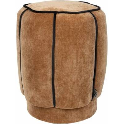 DUTCHBONE Puf DONNA, Ø40 cm, Dutchbone, velur, světle hnědý