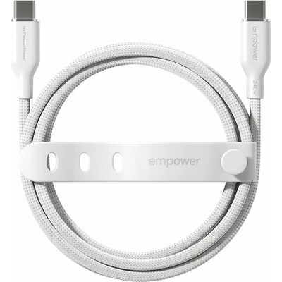 PanzerGlass EM77569 empower 240W opletený nabíjací USB-C na USB-C 1,2m bílý