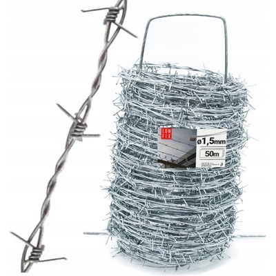 Ocelový pozinkovaný ostnatý drát Lun Fix 50 m x 1,5 mm
