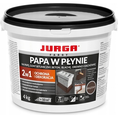 Tekutá lepenka střešní tmel barva na střechu plot JURGA 4 kg hnědá