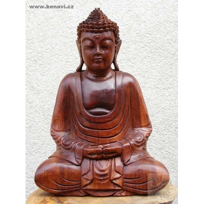 Buddha tmavý 40 cm - dřevěná soška Buddhy