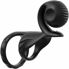 Snail Vibe JOVI Krúžok na penis Dual Couples Stimulator čierny