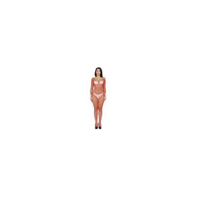 Bdsm-Boundage-Shop Sexy transparentní síťovaný bodystocking w256 Červená