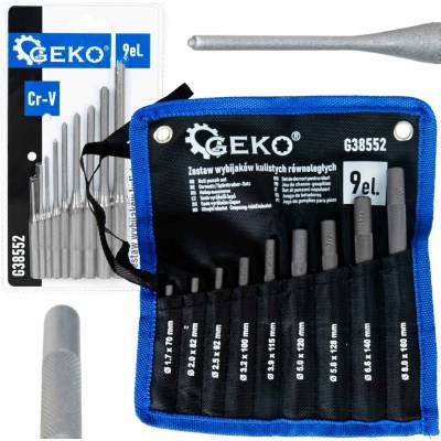 GEKO G38552 – sada priebojníkov s guľovým hrotom 1,7–8 mm, 9 dielov