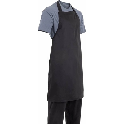 Whites Chefs Clothing náprsní zástěra polybavlna černá