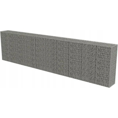 vidaXL Gabionová zeď s víky z pozinkované oceli 600 x 50 x 150 cm