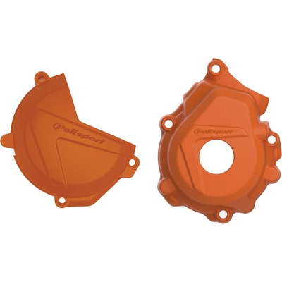 POLISPORT sada krytu alternátoru, spojky a vodního čerpadla KTM SX-F/XC-F 250/350 16-22; HUSQVARNA FC 250/350 16-22 barva oranžová (8461400002+8460400002+8485200002)